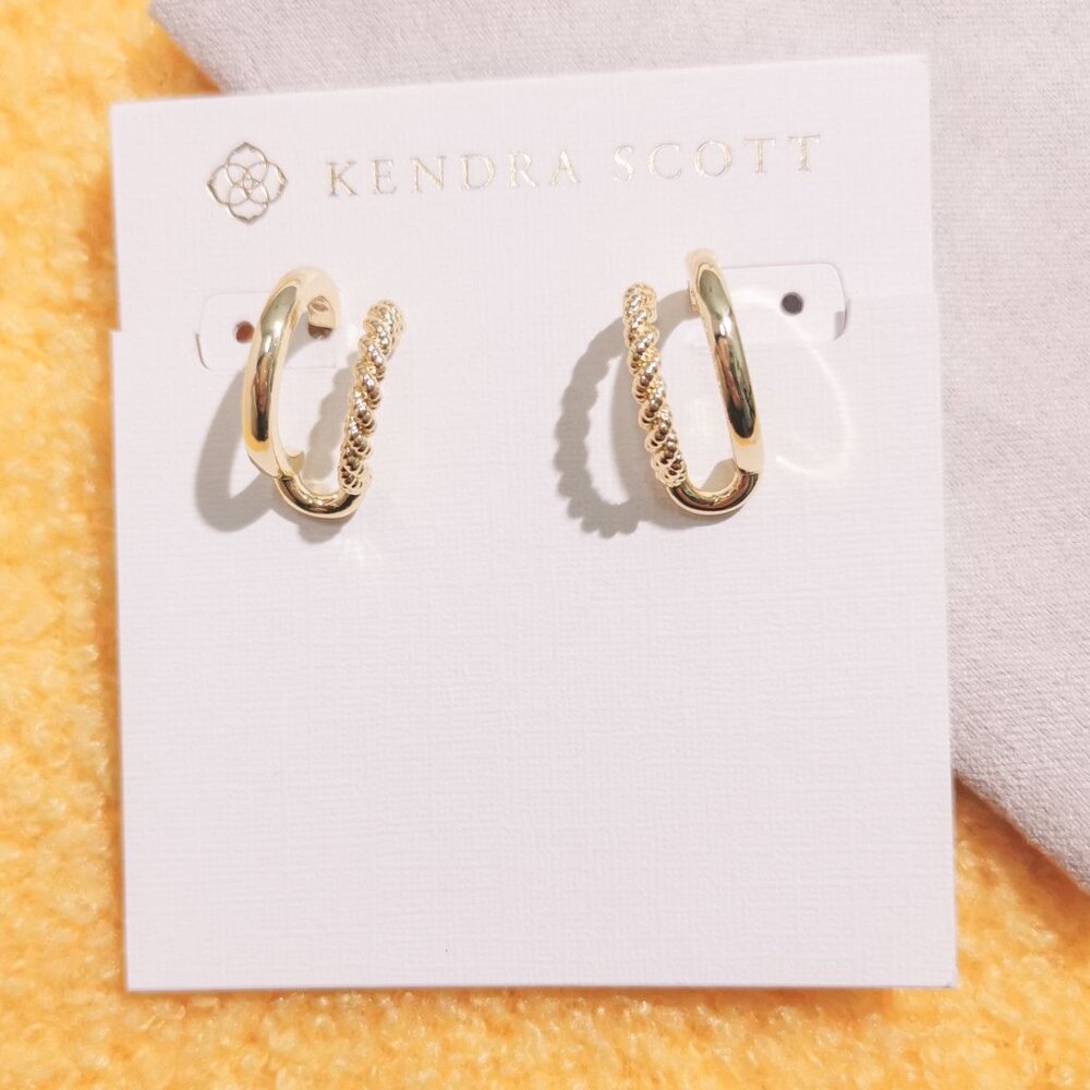 Kendra Scott Gold Olivia Huggie Earrings NEW
